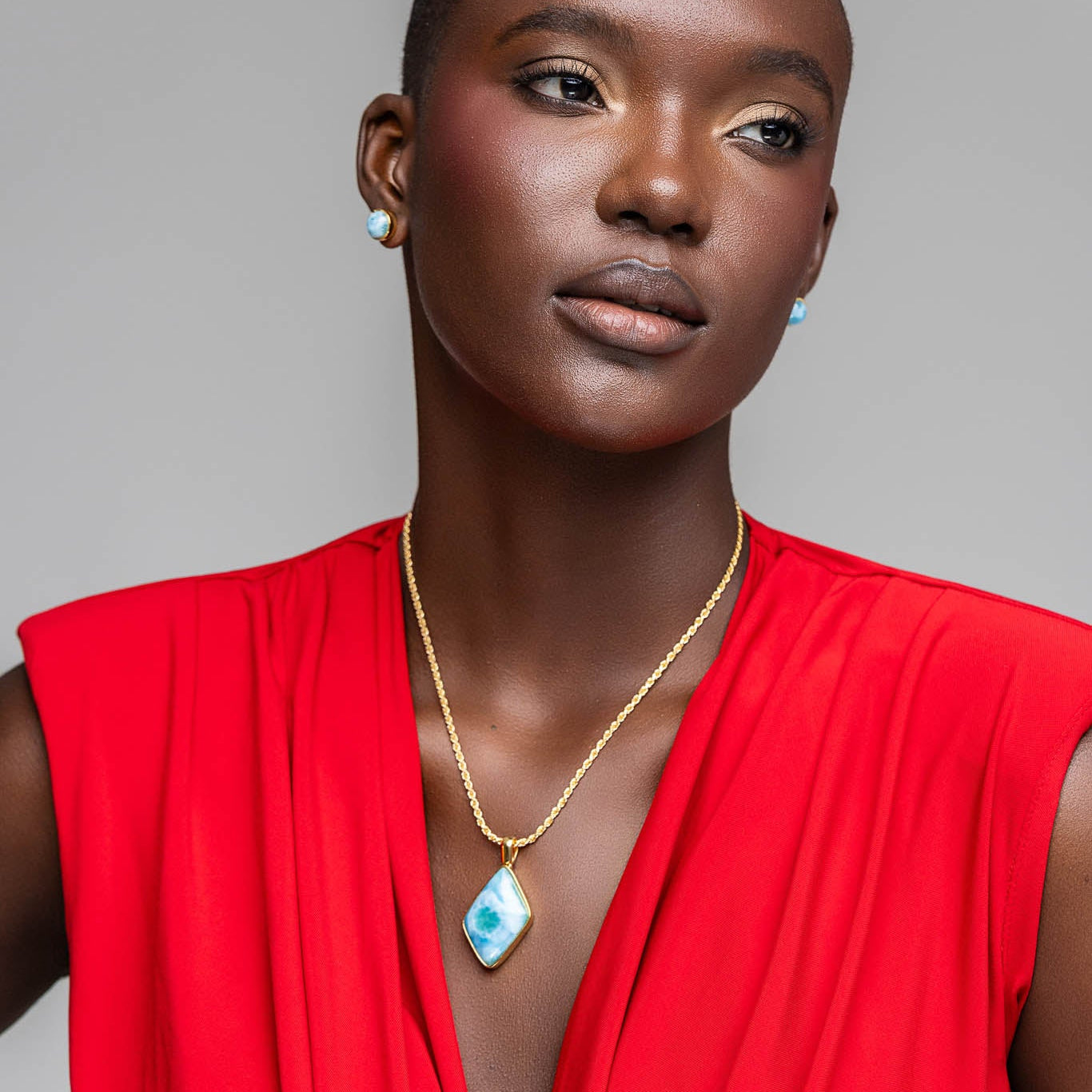 Larimar Gold Vermeil Pendant Blair