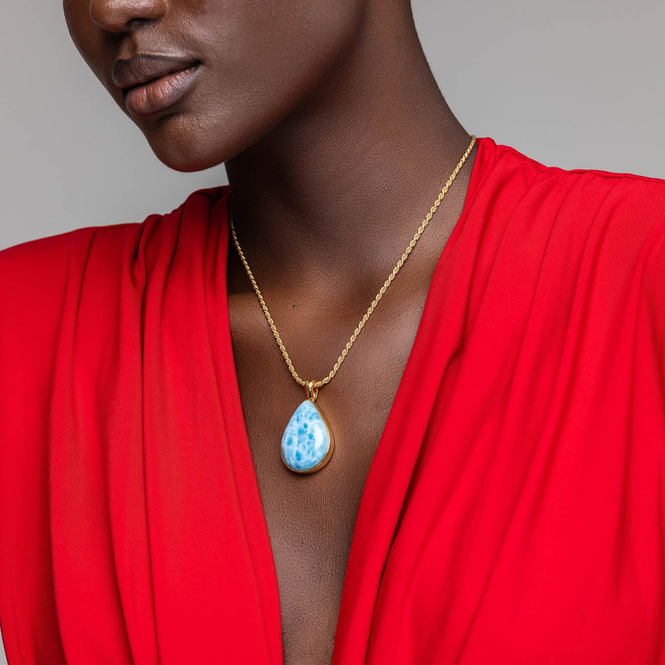 Larimar Gold Vermeil Pendant Brielle