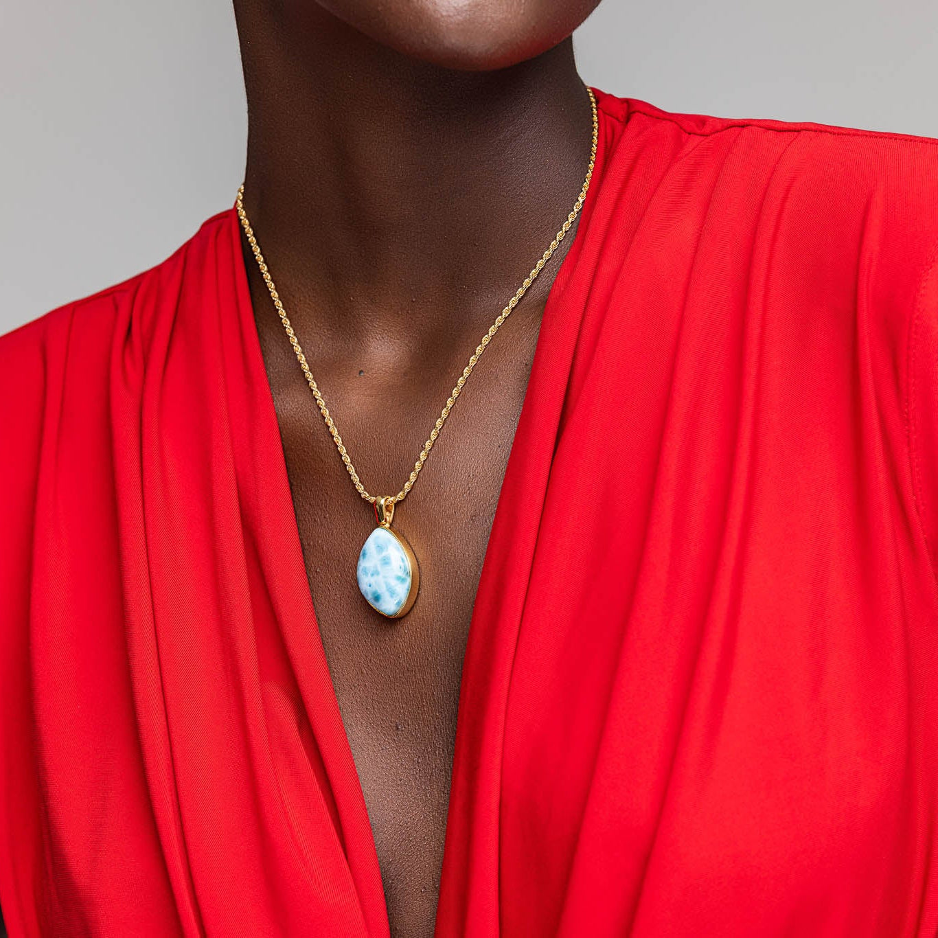 Larimar Gold Vermeil Pendant Brooke