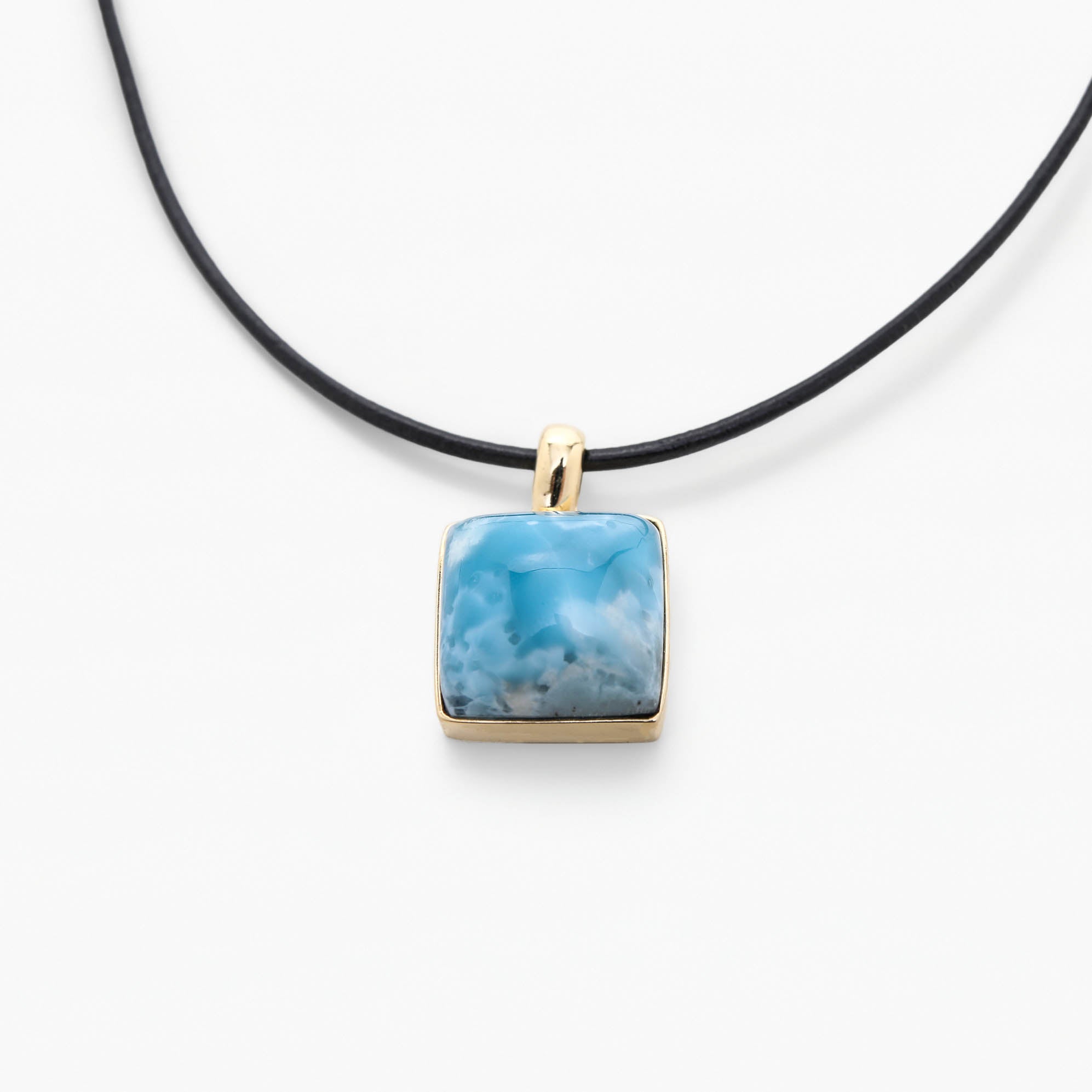 Larimar Gold Vermeil Pendant Celine