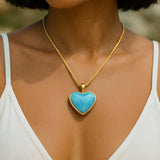 Larimar Gold Vermeil Heart Pendant Rene