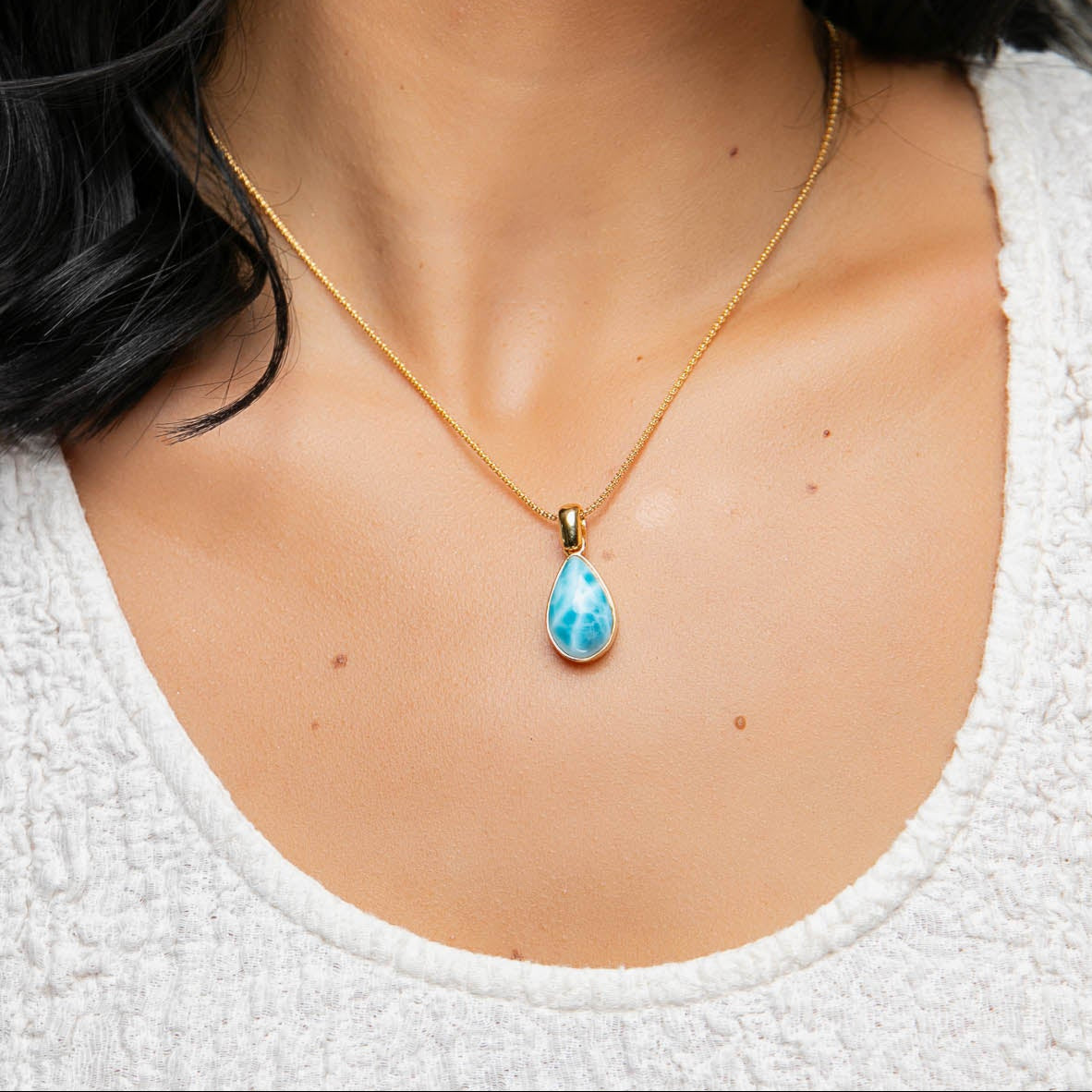 Larimar Gold Vermeil  Pendant Amelia
