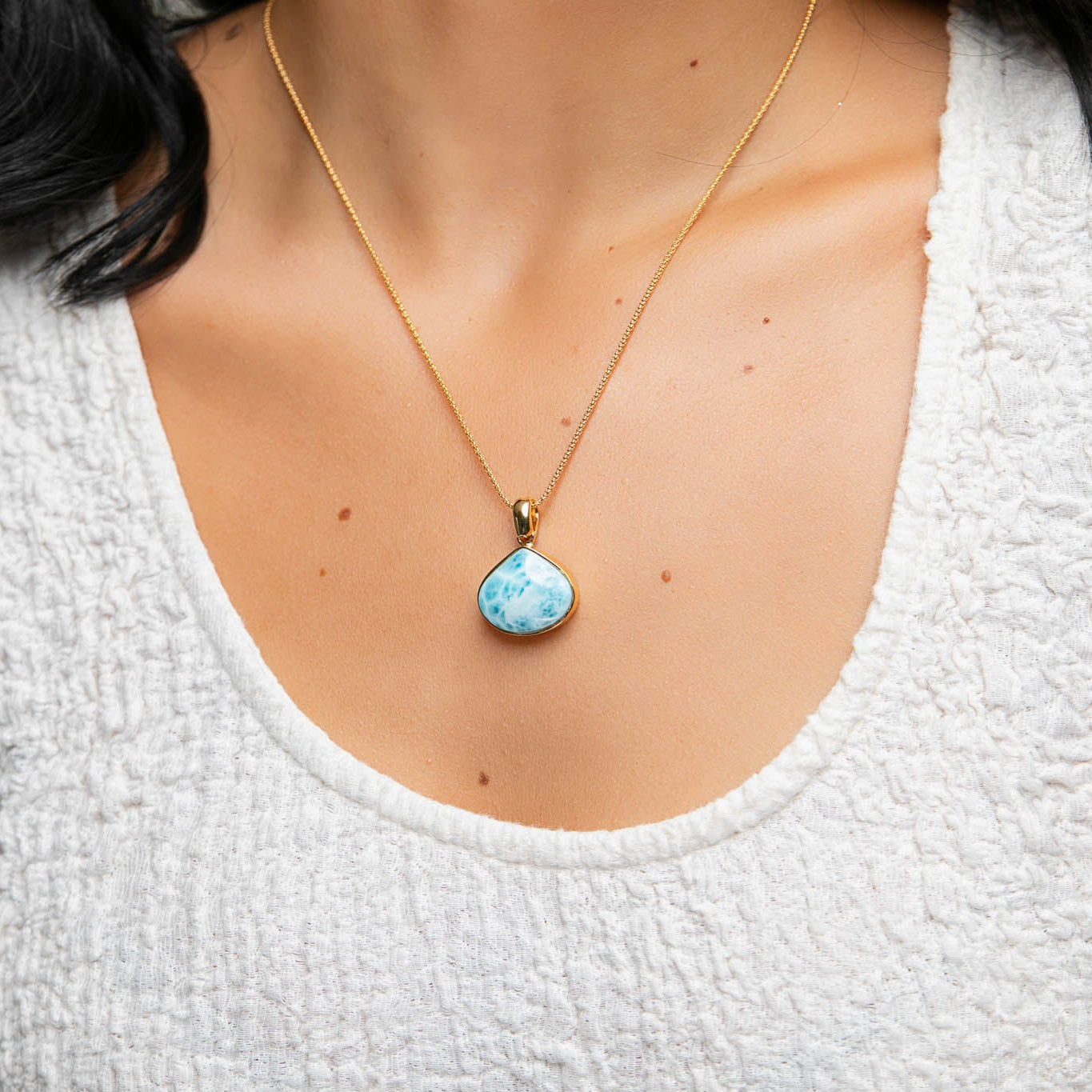 Larimar Gold Vermeil Pendant Autumn