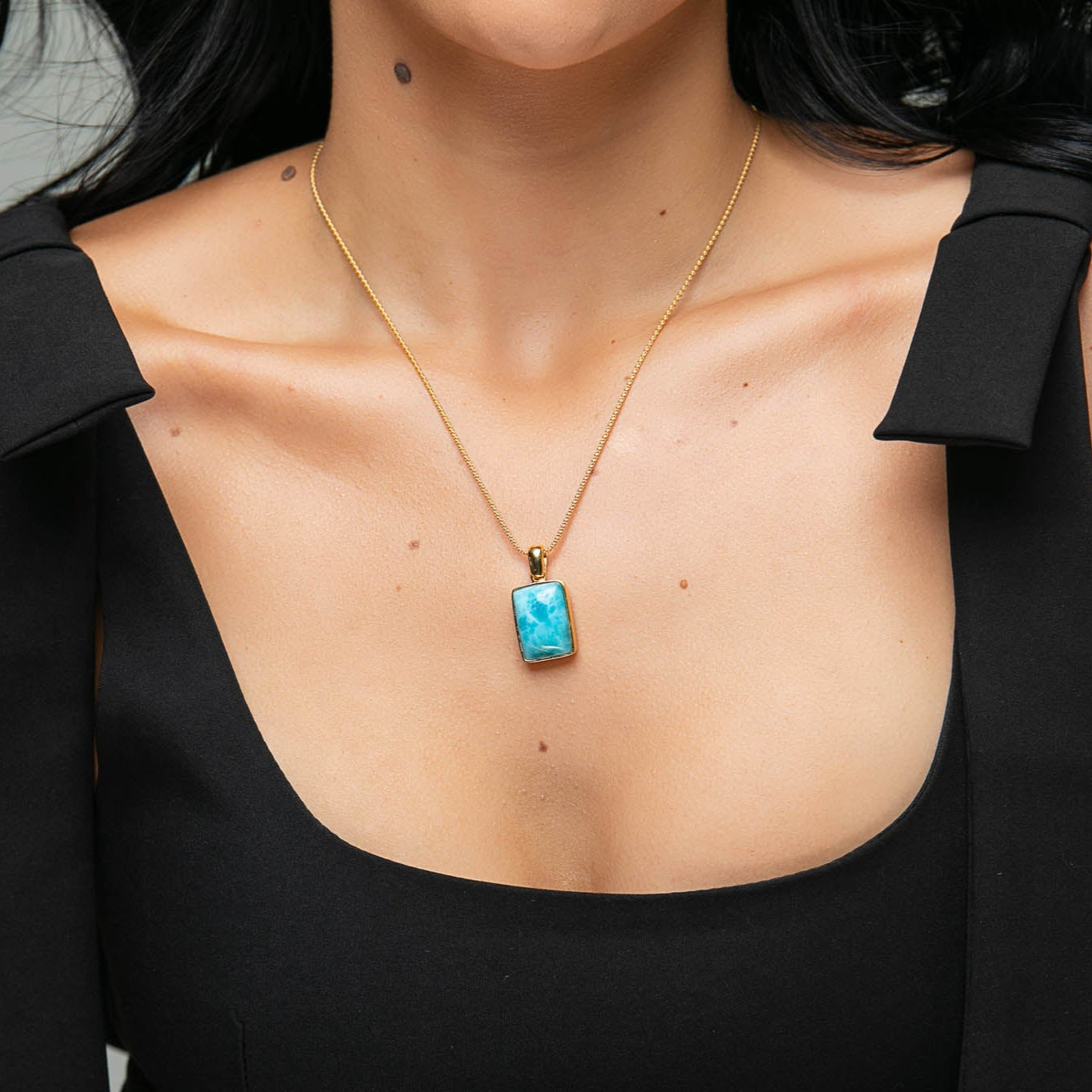 Larimar Gold Vermeil Pendant Elle