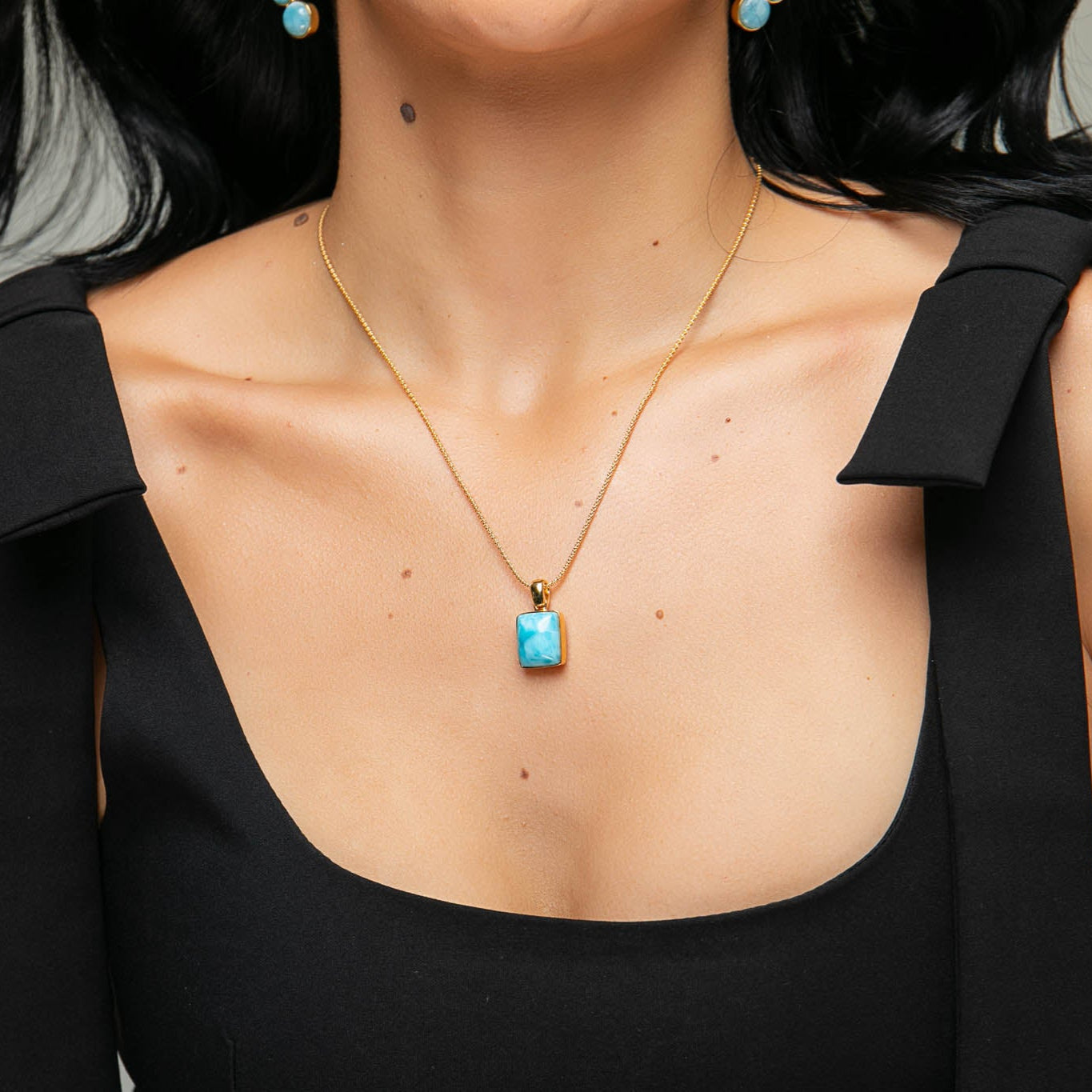Larimar Gold Vermeil Pendant Eloise