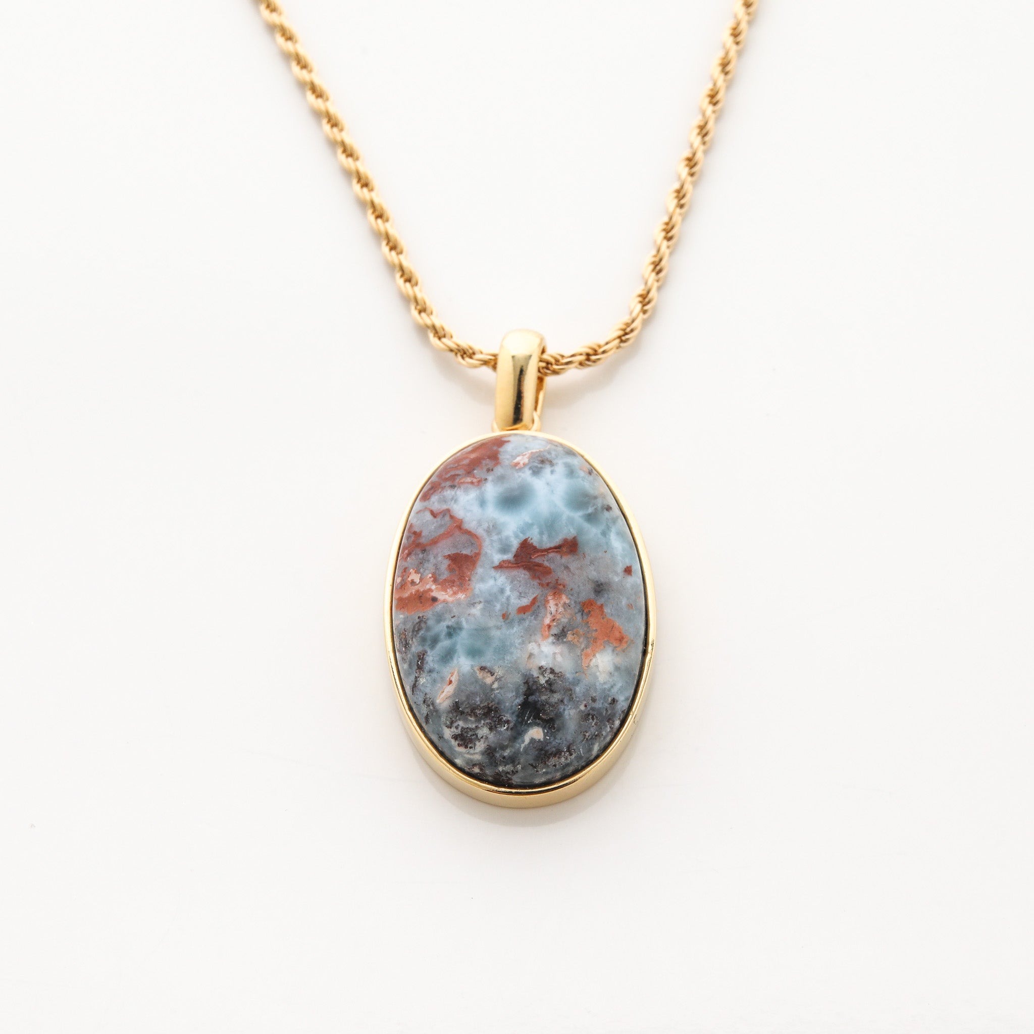 Gold Vermeil Larimar Pendant Gia