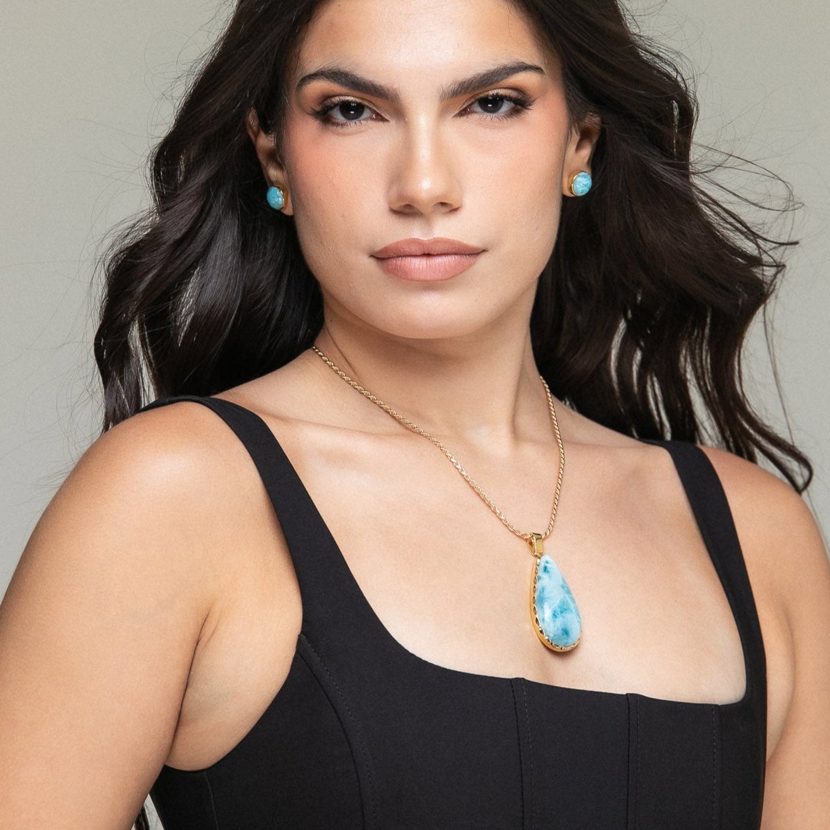 Gold Vermeil Lea Larimar Pendant