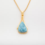 Larimar Gold Pendant Munir by The Larimar Shop