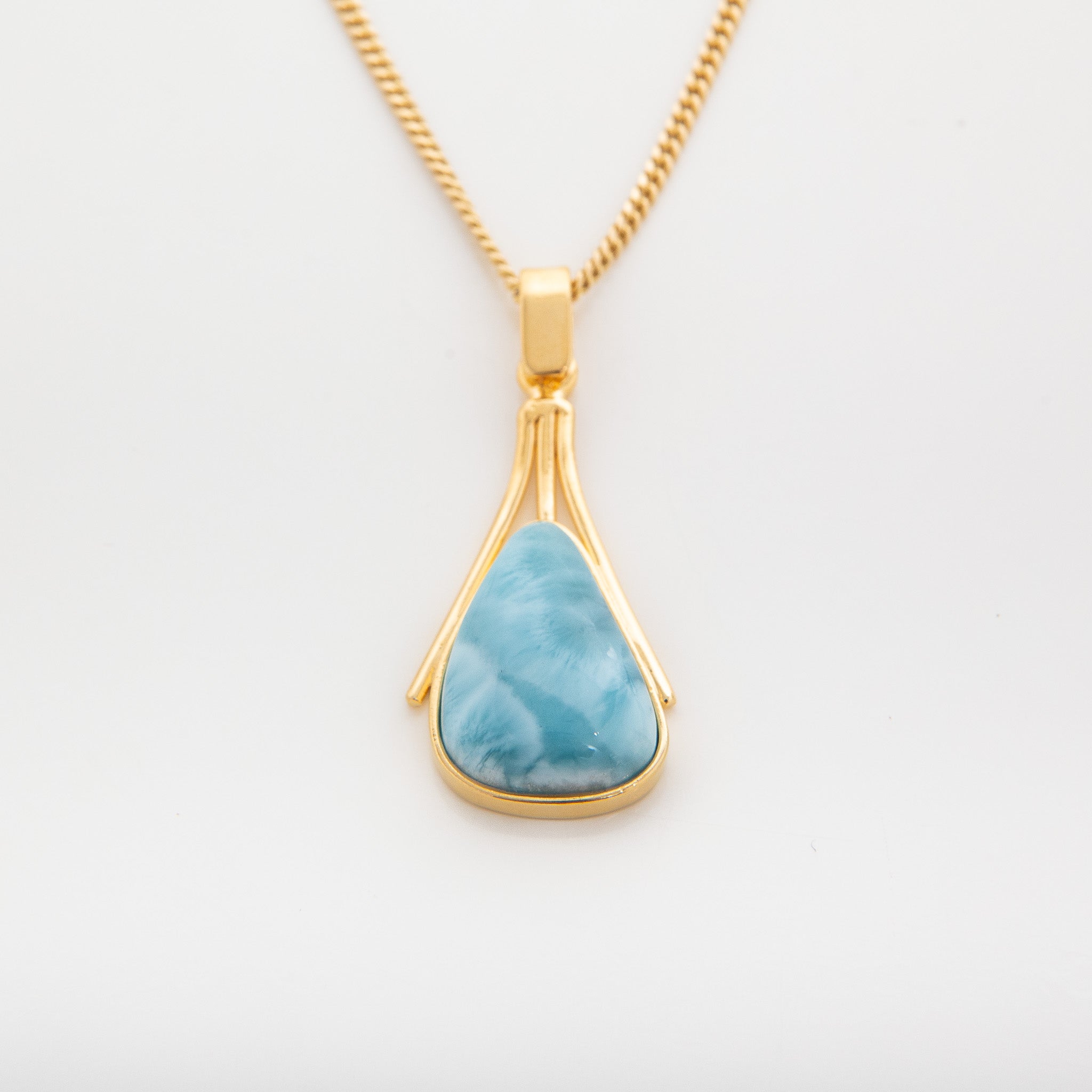 Larimar Gold Pendant Munir by The Larimar Shop