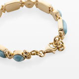 Isola Tennis Bracelet made of real Larimar stones on a white background 