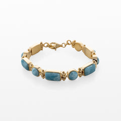 Isola Tennis Bracelet made of real Larimar stones on a white background 