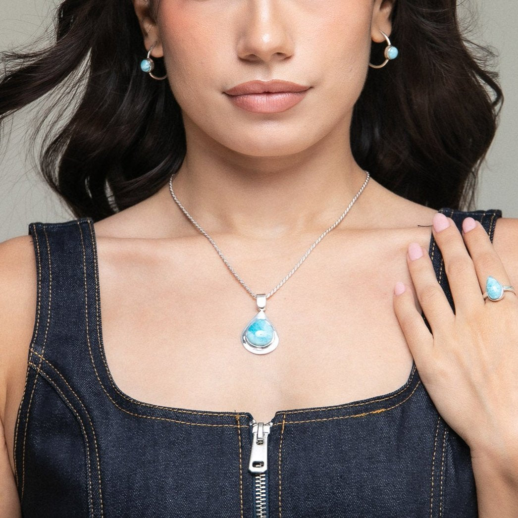 Larimar Stone Pendant Ariana