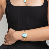 Larimar Gold Vermeil Cuff Liv