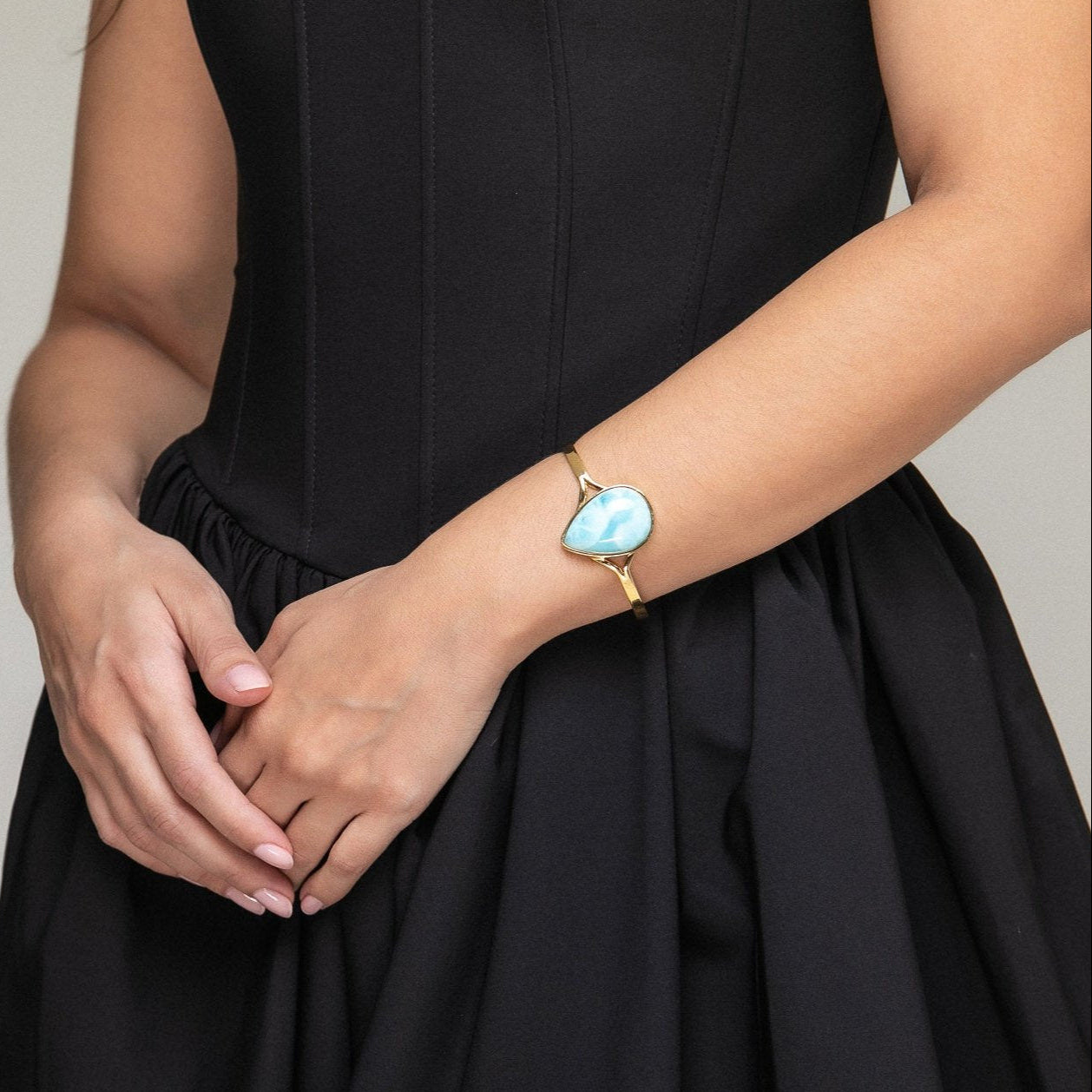 Larimar Gold Vermeil Cuff Liv