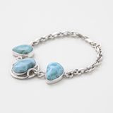 Larimar and Silver Chain Bracelet