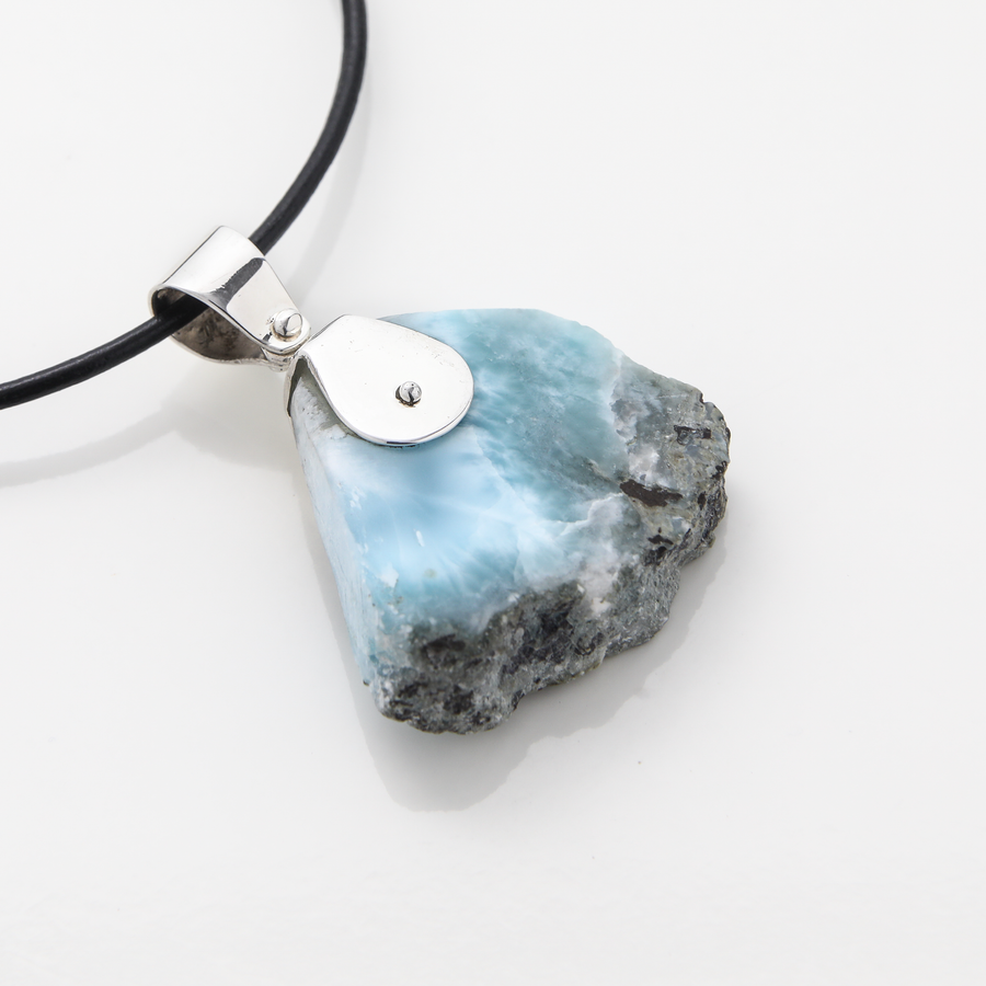 Raw sales larimar necklace
