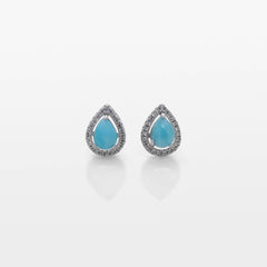 Larimar & Cubic Zirconia Earrings Whish
