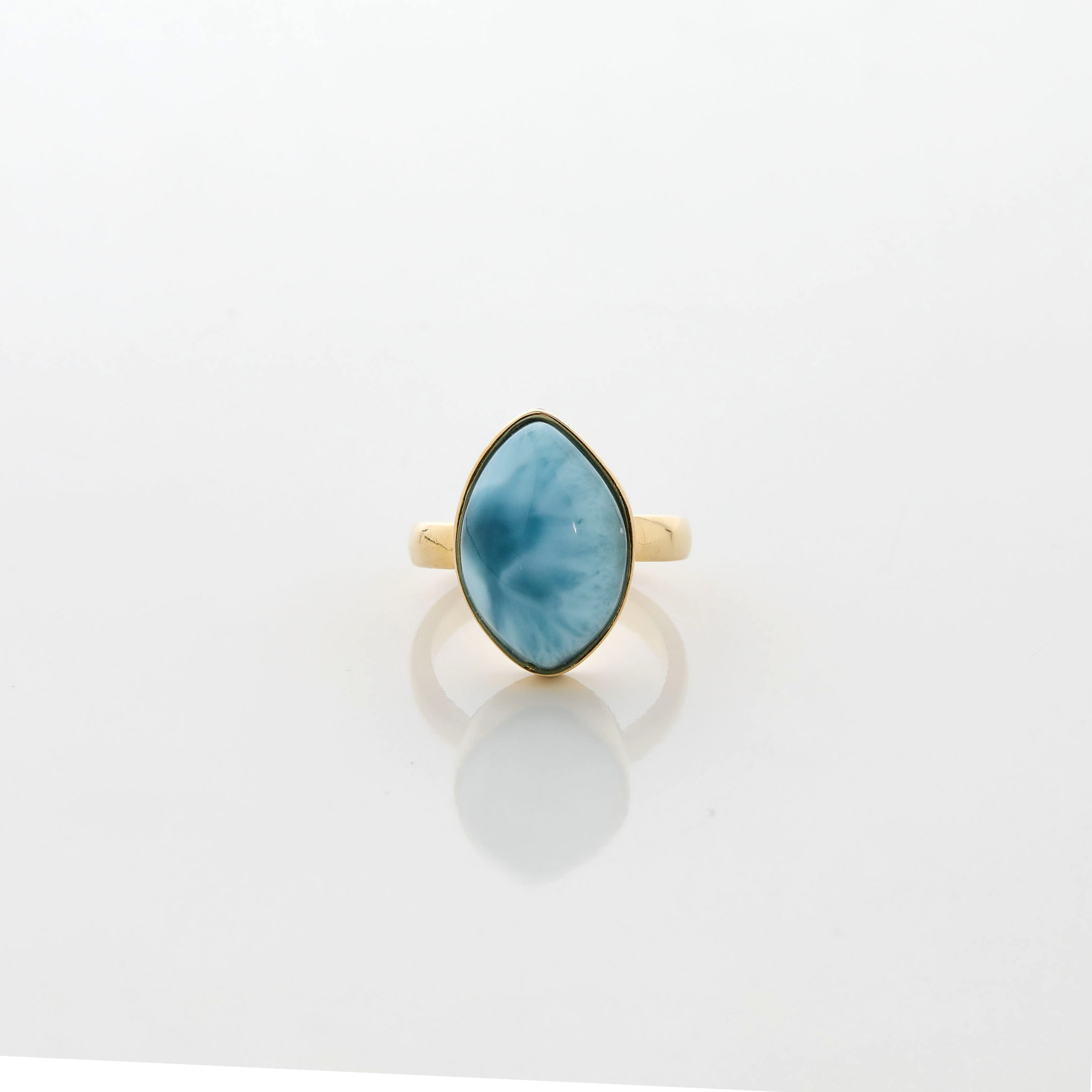 Gold Vermeil Larimar Ring Sage