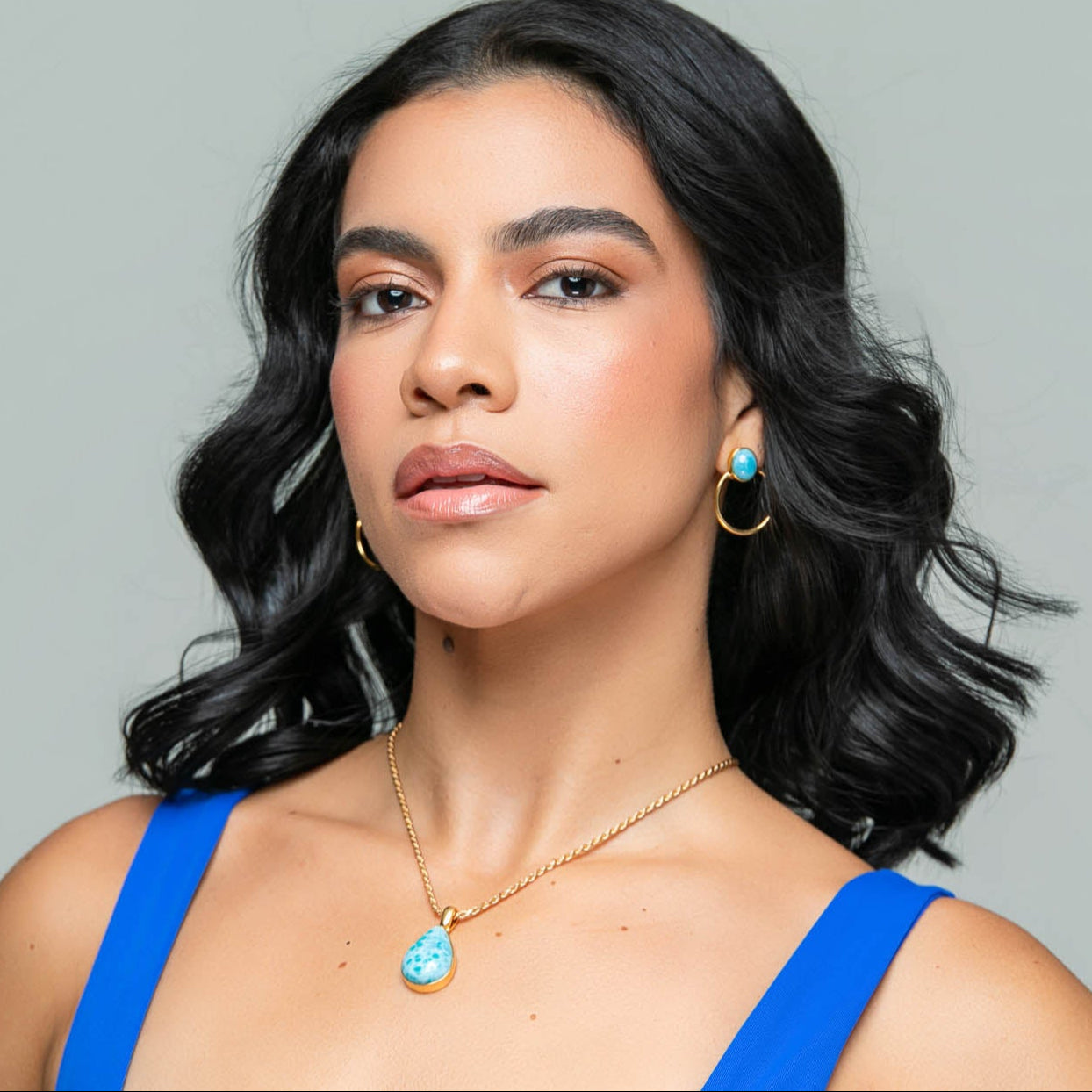 Larimar Gold Vermeil  Pendant Jova