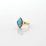 Gold Vermeil Larimar Ring Sage