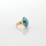 Gold Vermeil Larimar Ring Sage