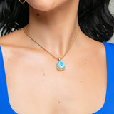 Larimar Gold Vermeil Pendant Jade