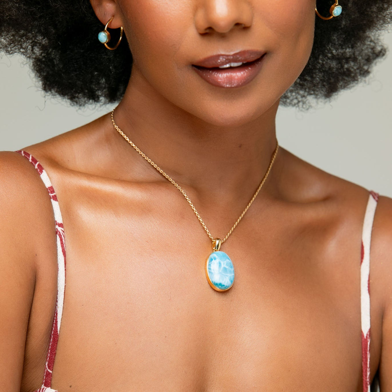 Vermeil Larimar Pendant Promise