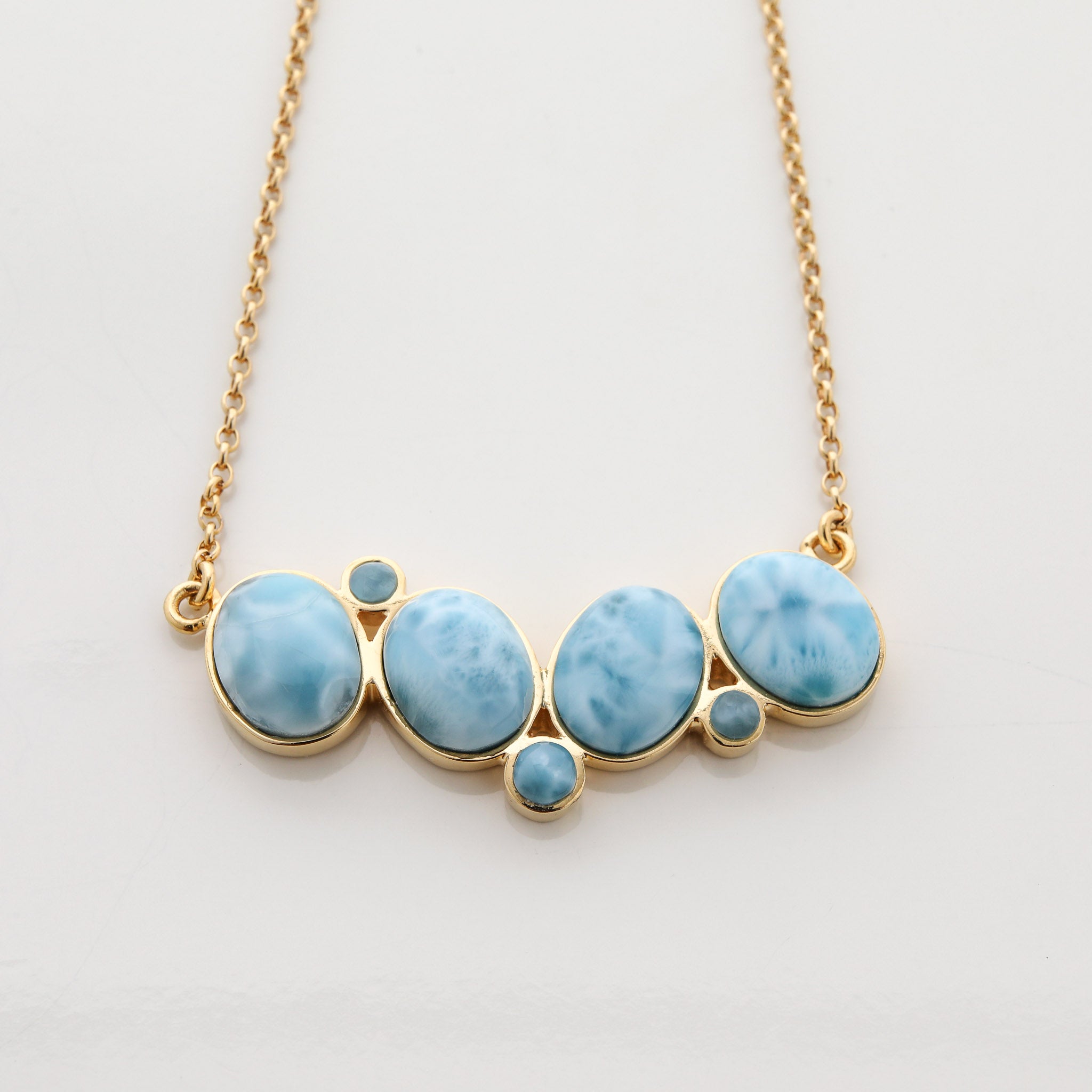 Gold Vermeil Larimar Necklace Athena