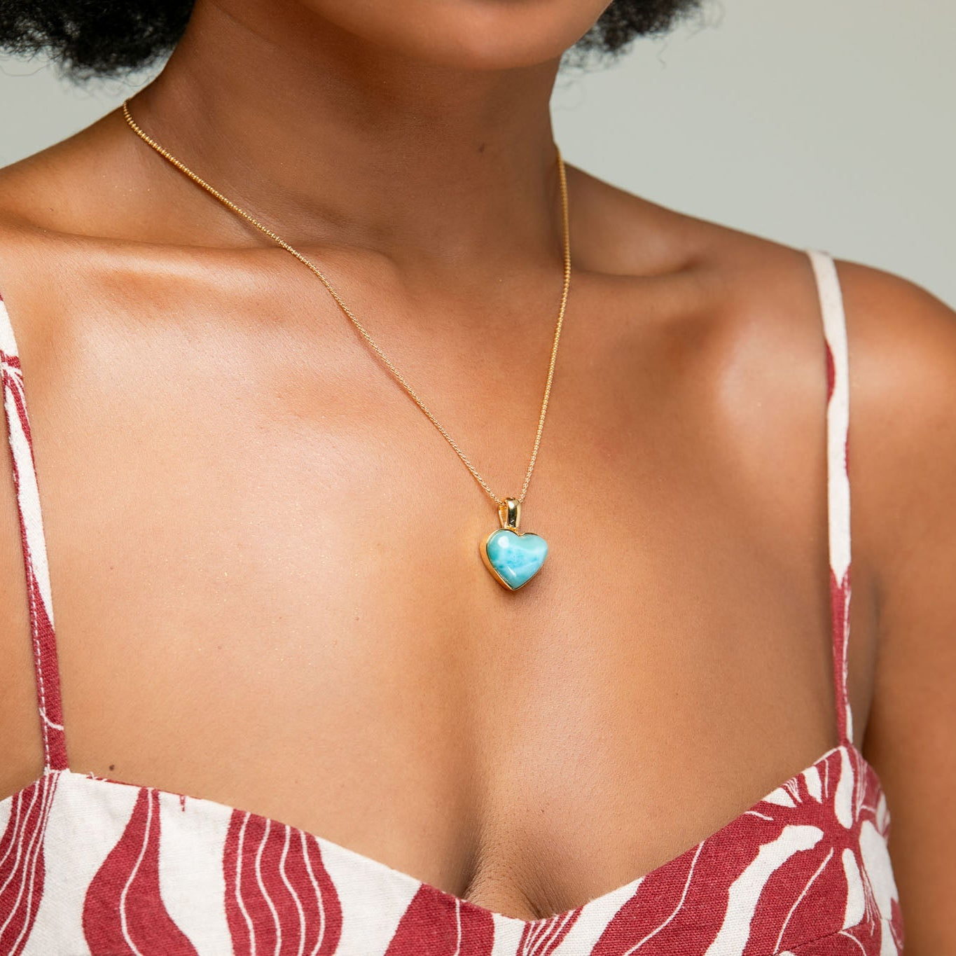 Vermeil Larimar Heart Pendant Priscilla