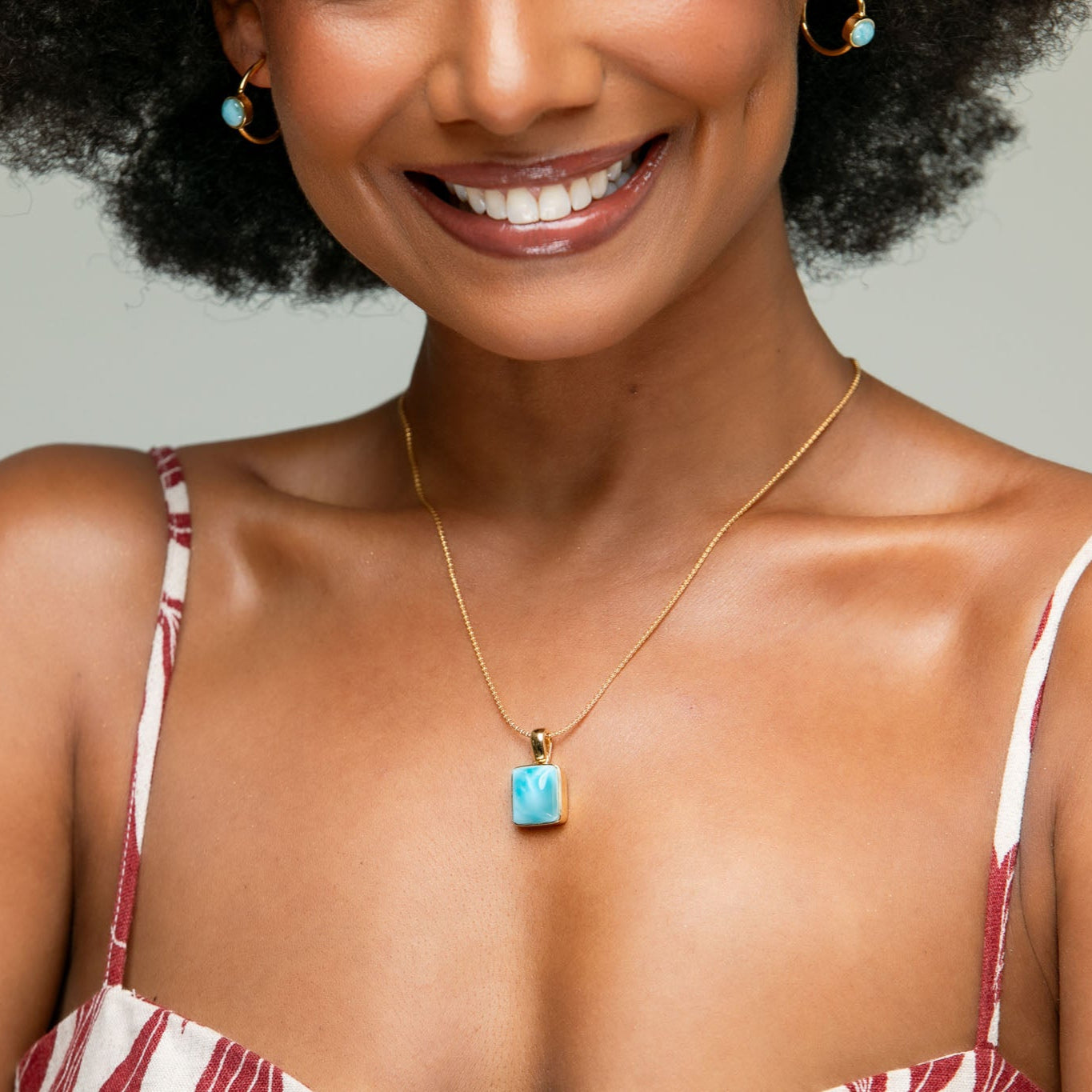 Vermeil Larimar Pendant Paula