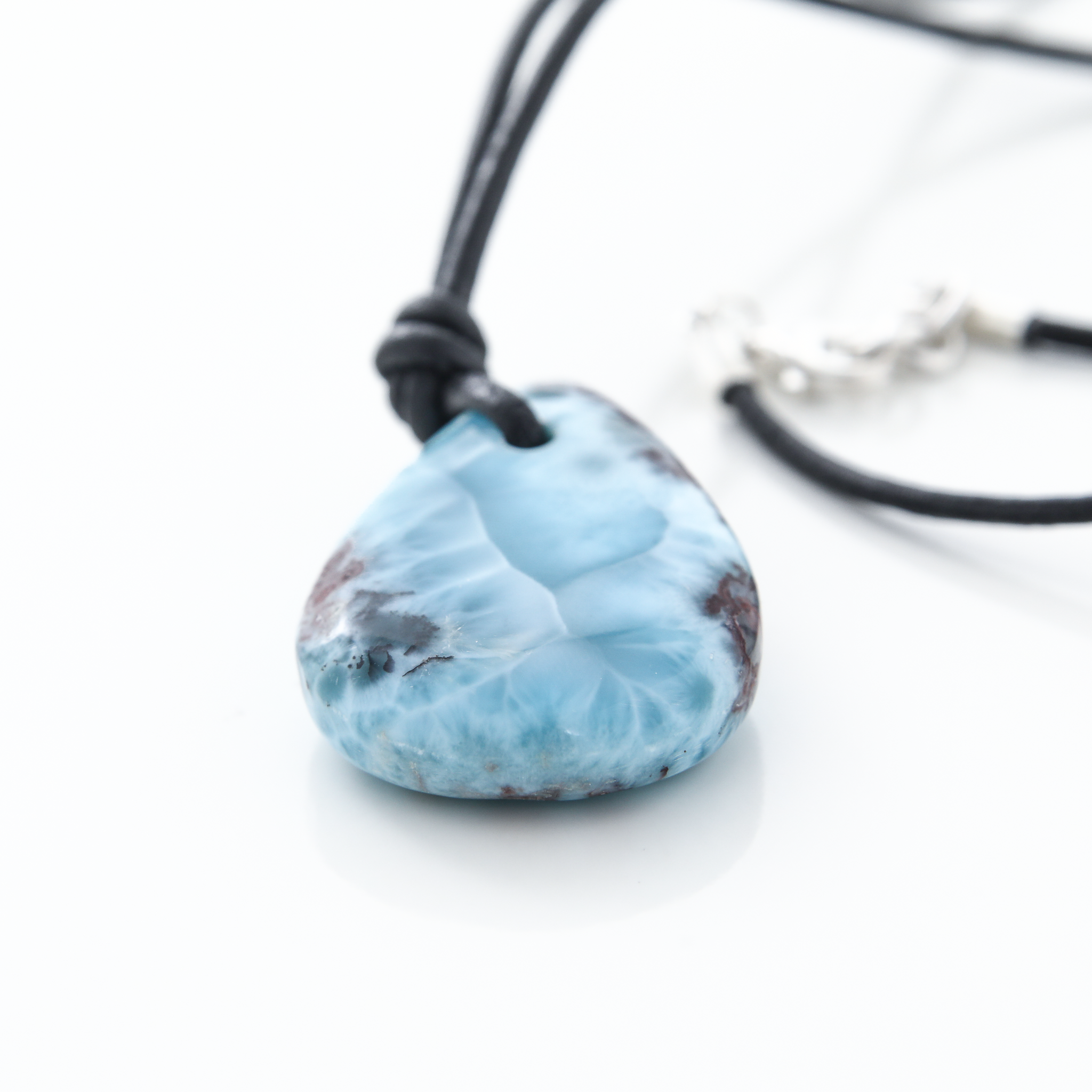 Men's Larimar and Leather Necklace