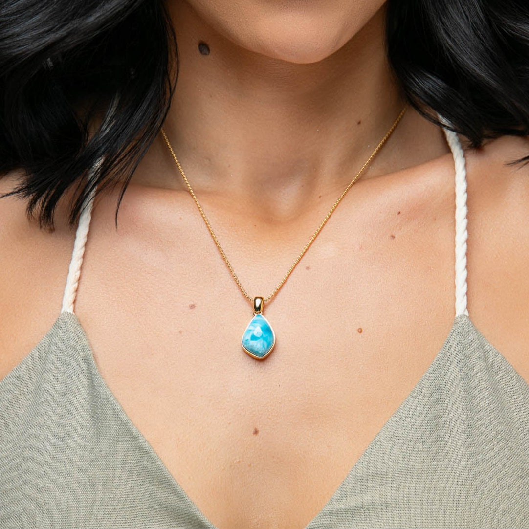 Larimar Gold Vermeil Pendant Kairo