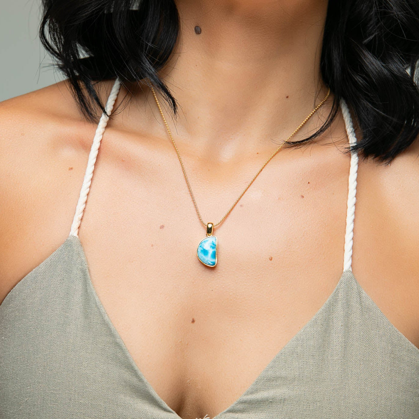 Larimar Gold Vermeil Pendant Kayden
