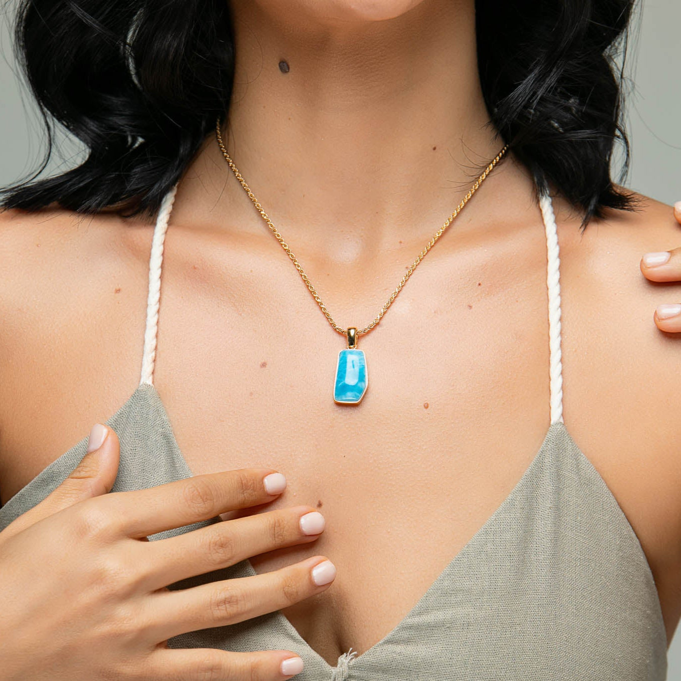 Larimar Gold Vermeil Pendant Kai