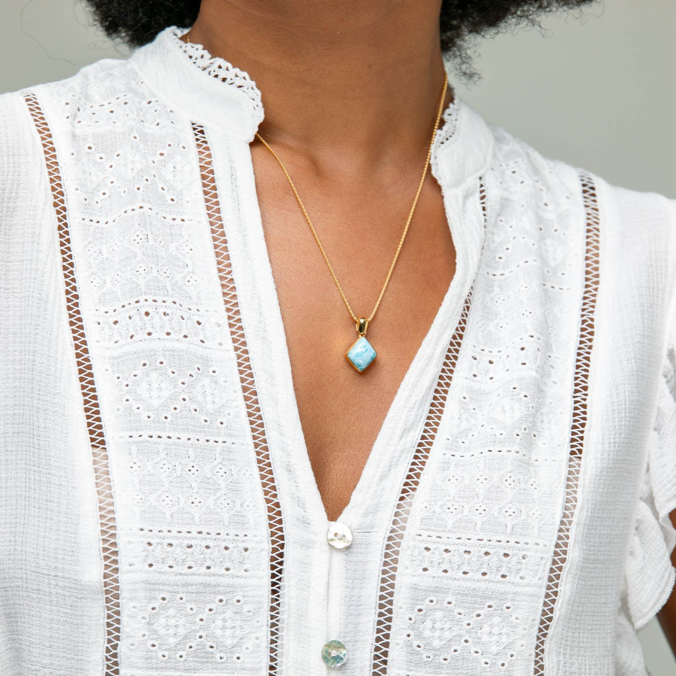 Larimar Gold Vermeil Pendant Thea