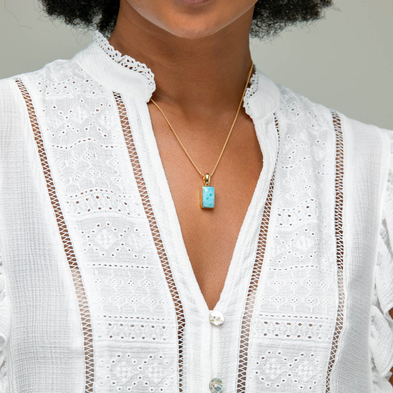 Larimar Gold Vermeil Pendant Taami