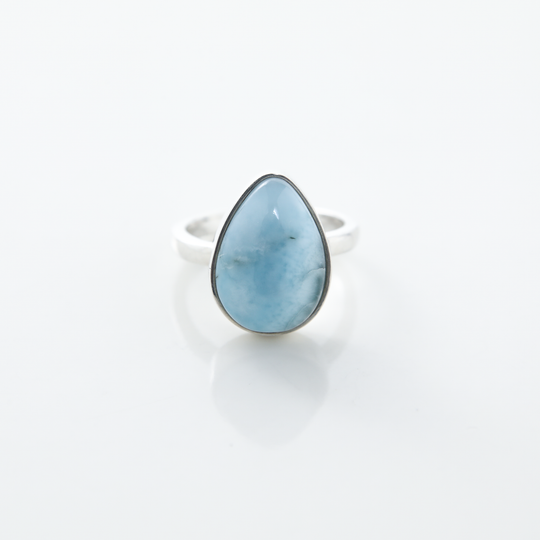 Larimar 925 Silver Plated Ring Fashion Handmade Jewelry US Size 6.5 R-24728