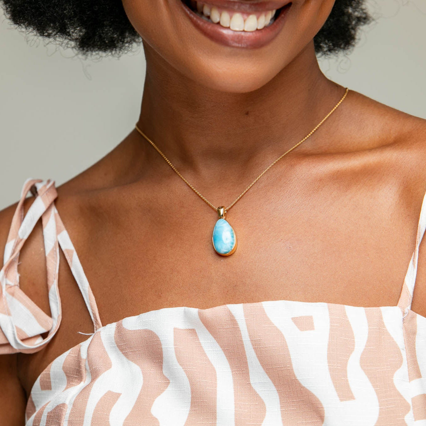 Larimar Gold Vermeil Pendant Willa