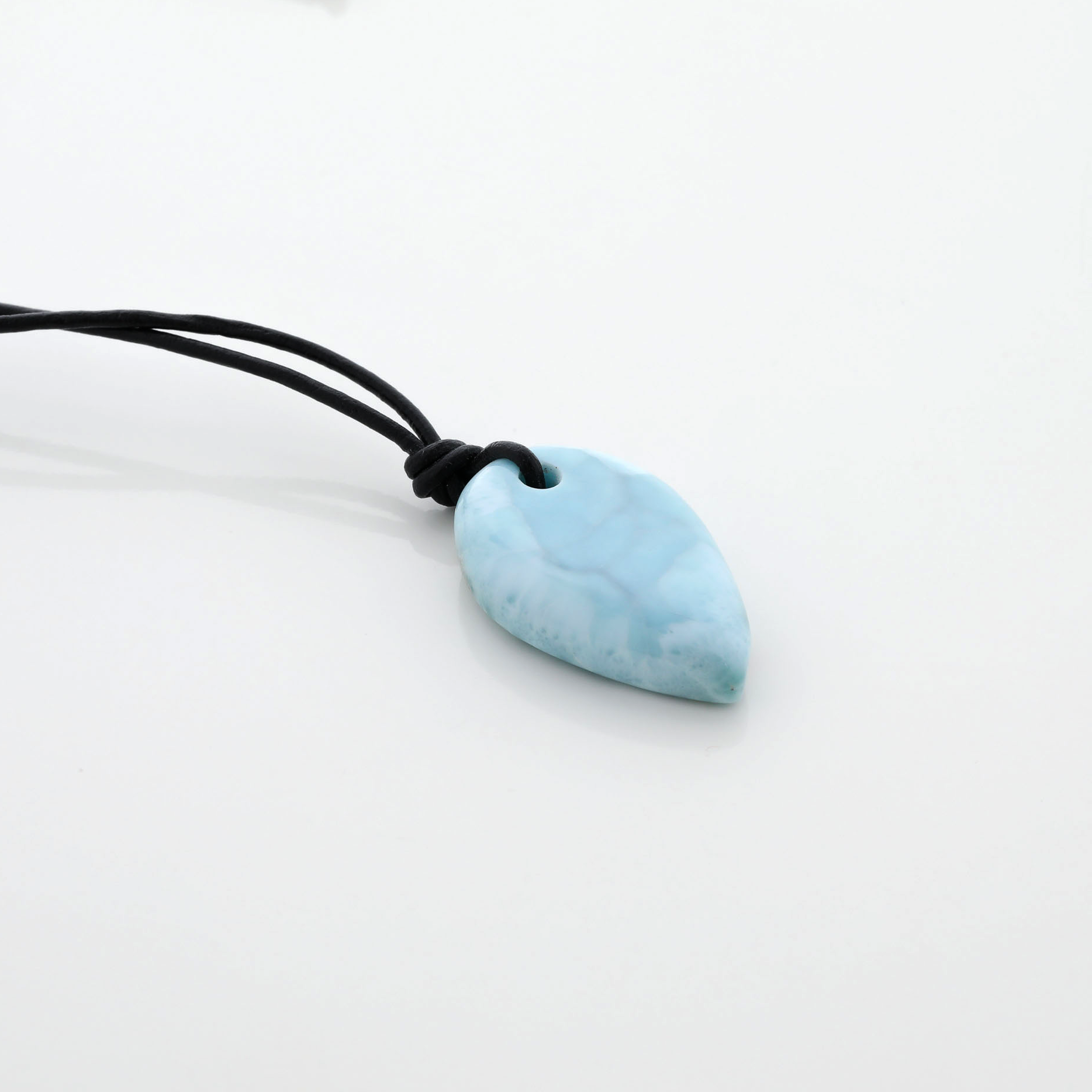 Larimar Men Leather Necklace