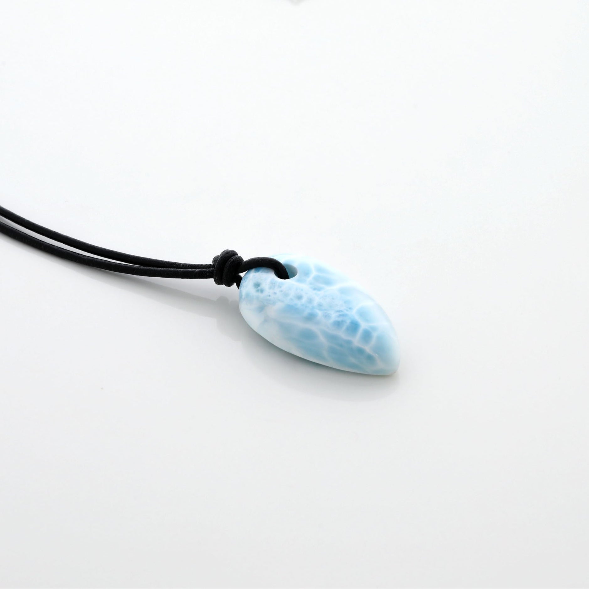 Larimar Leather Necklace Jasper