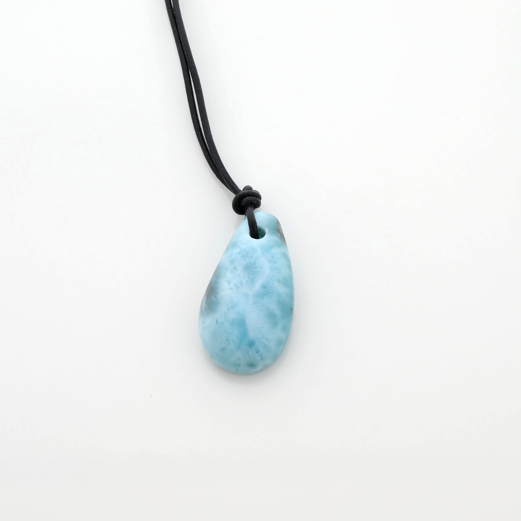 Men Larimar Leather Necklace Rurik