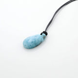 Men Larimar Leather Necklace Rurik