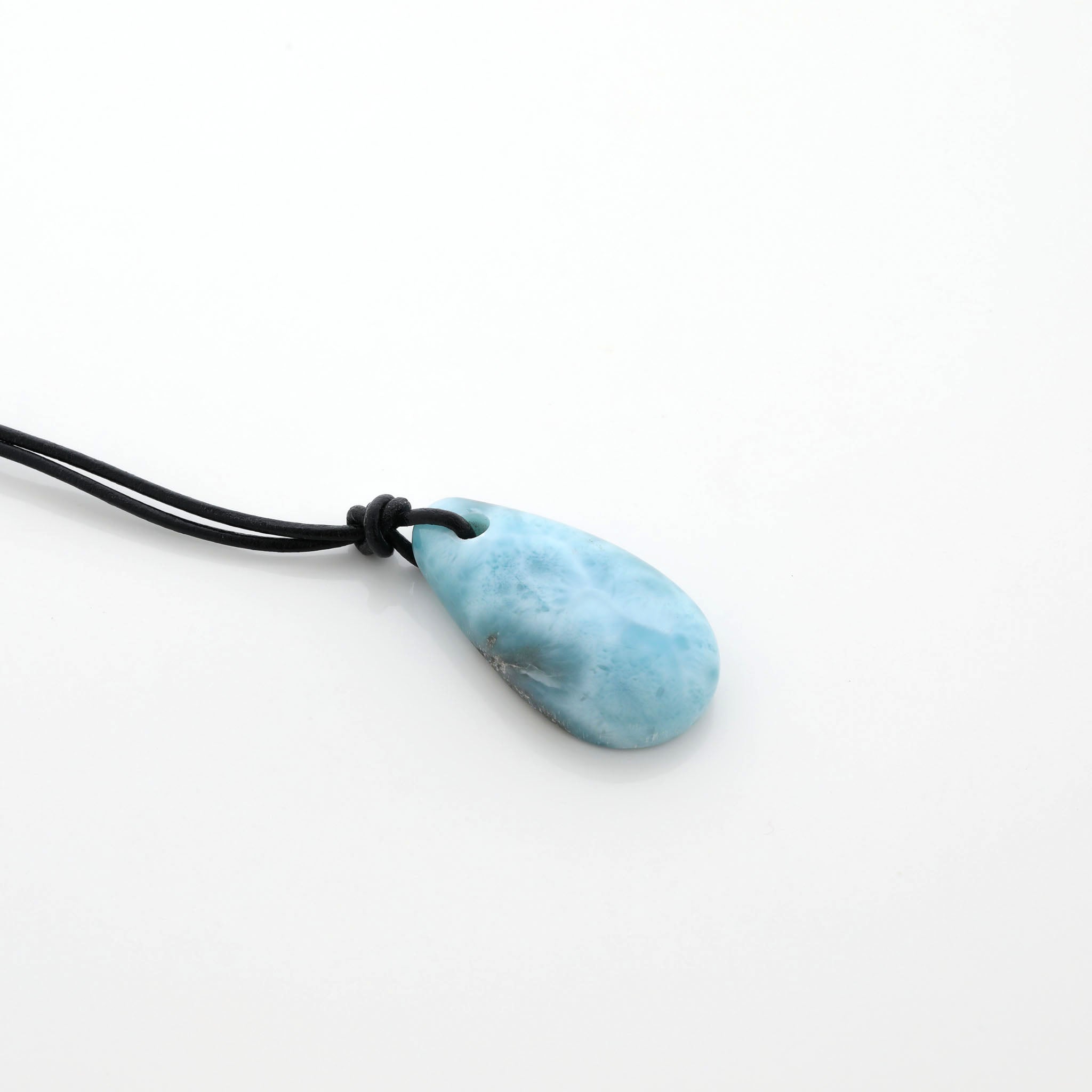 Men Larimar Leather Necklace Rurik