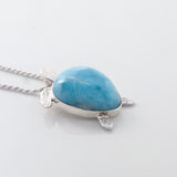 Solara turtle larimar pendant for women