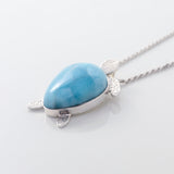 Solara turtle larimar pendant for women