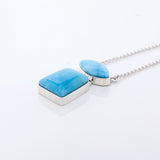 Larimar necklace double stone for women