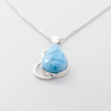 Larimar Pendant Elowen TearDrop with curvy pattern