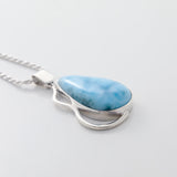 Larimar Pendant Elowen TearDrop with curvy pattern