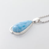 Larimar Pendant Elowen TearDrop with curvy pattern