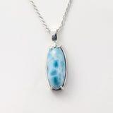 Larimar Pendant Seraphina. Crafted with a stunning Larimar stone Open Back